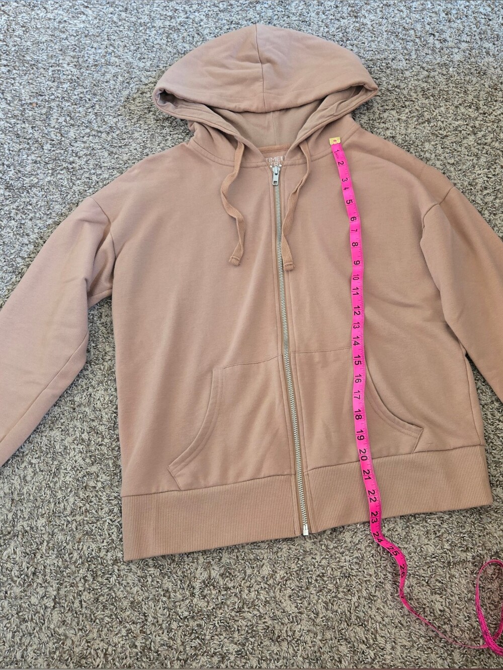 Time and Tru Teddy Zip-Up Hoodie Jacket - Mauve